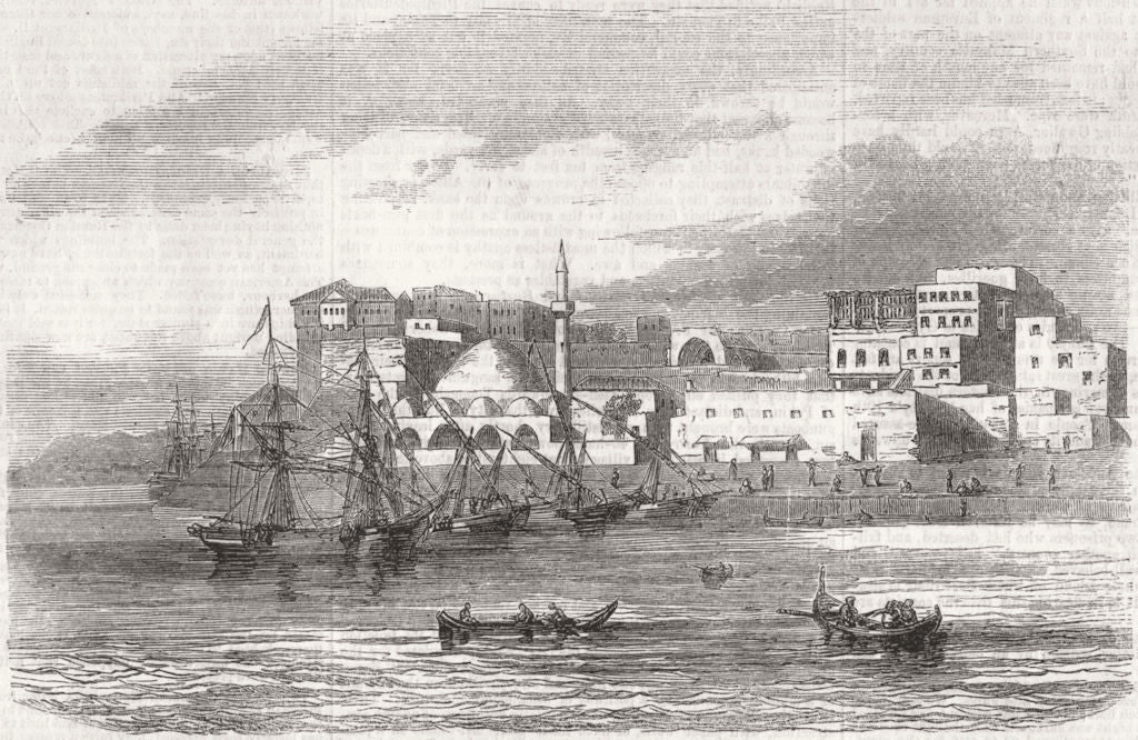 GREECE. Chania, chief city, Crete 1858 old antique vintage print picture